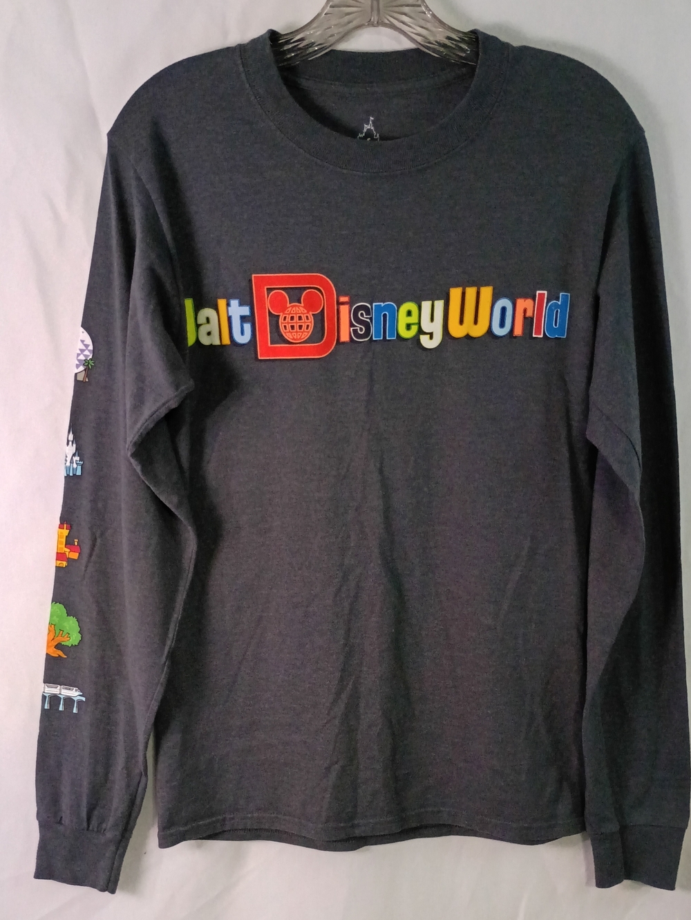 Disney Charcoal Long-Sleeve Walt Disney World Graphic Tee